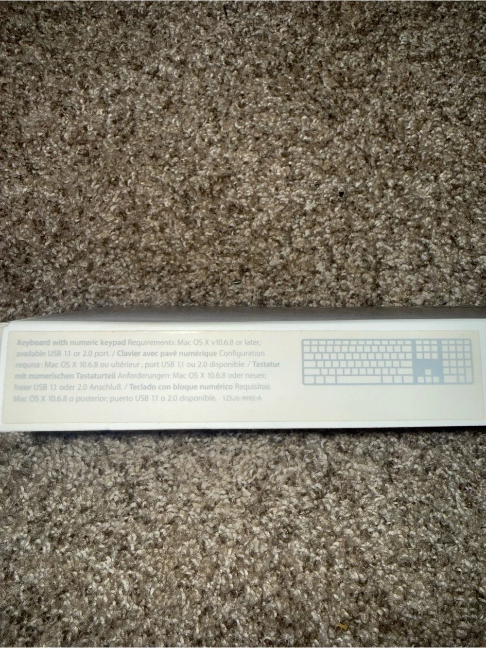 Apple White and Silver Wired USB Keyboard with Numeric Keypad
